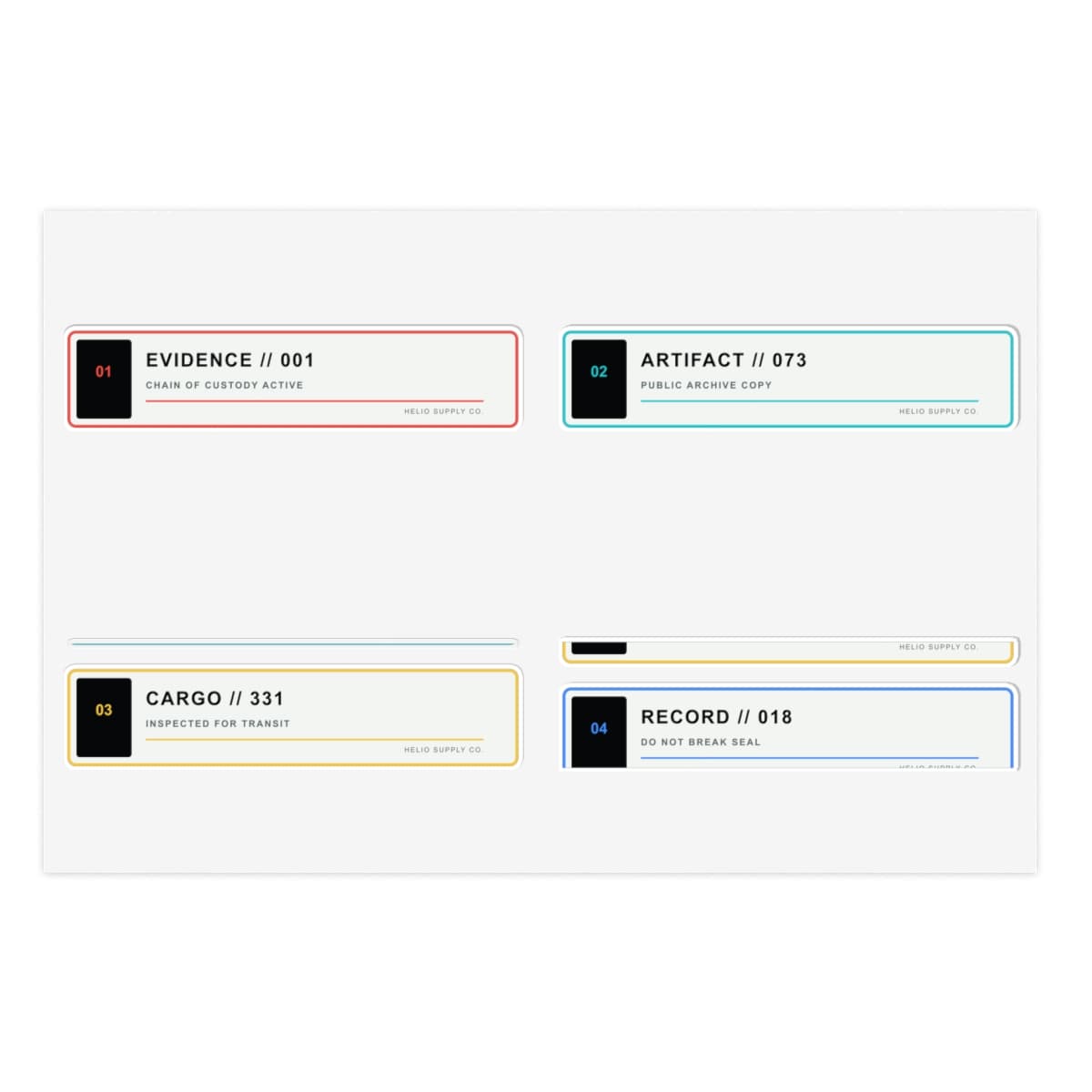 HELIO // Evidence Labels Sticker Sheet